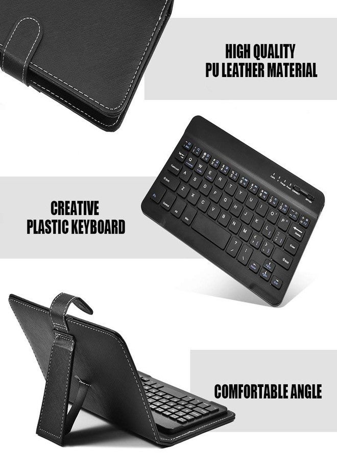 ELIATER Portable Wireless Bluetooth Keyboard with Leather Case Cover with for 4.5''-6.8'' iOS, Android and Windows Smart Phones, Detachable with Kickstand (Black) - Image 4