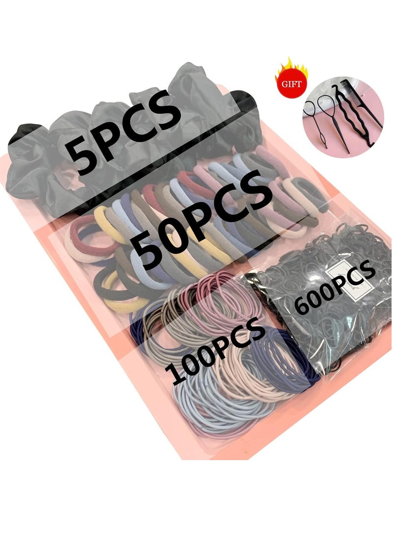 YANRONG - YANRONG 755PCS Hair Accessories for Woman Set Seamless Ponytail Holders Variety Hair Scrunchies Hair Bands Scrunchy Hair Ties For Thick and Curly (Mix) - Image 1
