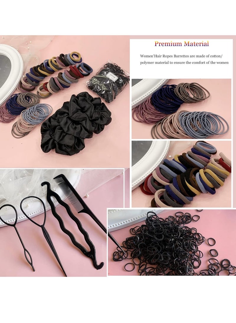 YANRONG - YANRONG 755PCS Hair Accessories for Woman Set Seamless Ponytail Holders Variety Hair Scrunchies Hair Bands Scrunchy Hair Ties For Thick and Curly (Mix) - Image 1