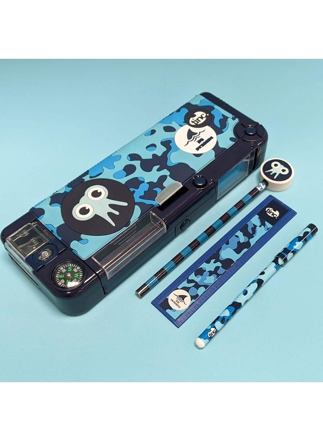 Tinc Kronk Character Pop Out Pencil Case | Pop Out Compartment with Push Button | Includes Pencil with Eraser Topper, Ballpoint Pen & 15cm Ruler | 3 Compartments | for School - Image 4