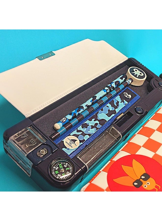 Tinc Kronk Character Pop Out Pencil Case | Pop Out Compartment with Push Button | Includes Pencil with Eraser Topper, Ballpoint Pen & 15cm Ruler | 3 Compartments | for School - Image 5