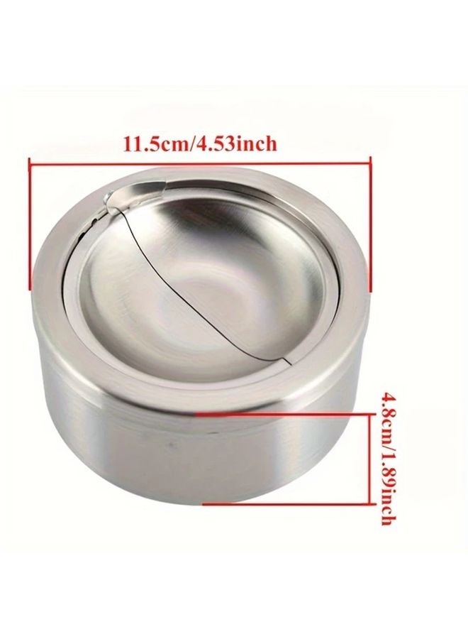 Heavy Duty Stainless Steel Windproof Ashtray Silvery Portable Compact Outdoor Use - Image 5