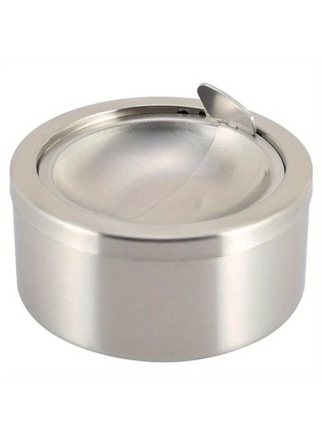 Heavy Duty Stainless Steel Windproof Ashtray Silvery Portable Compact Outdoor Use - Image 3