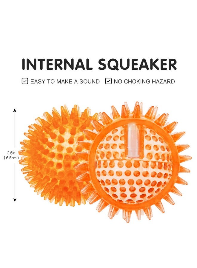 SHARLOVY Squeaky Fetch Spike Balls Tpr Toys For Pet Small Dogs Puppy Rubber 6 Pack Bright Colors Chew Teething Toys - Image 3