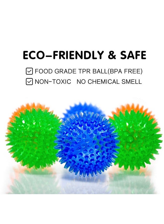 SHARLOVY Squeaky Fetch Spike Balls Tpr Toys For Pet Small Dogs Puppy Rubber 6 Pack Bright Colors Chew Teething Toys - Image 2