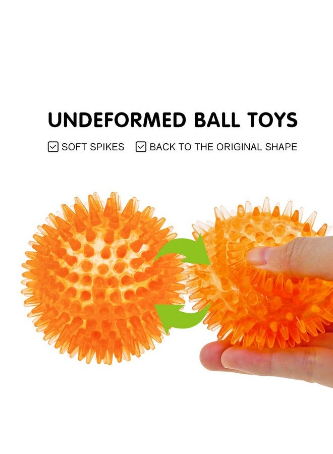 SHARLOVY Squeaky Fetch Spike Balls Tpr Toys For Pet Small Dogs Puppy Rubber 6 Pack Bright Colors Chew Teething Toys - Image 4