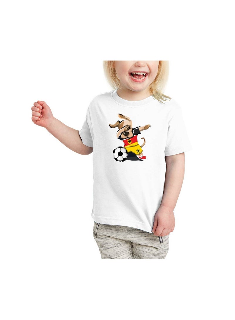 PRINTSHOP4ME Germany Unisex Kids T-Shirt - Short Sleeve Round Neck Cotton Tshirt for Boys and Girls - Soft and Comfortable - Gift for Young Football Fans - Image 1