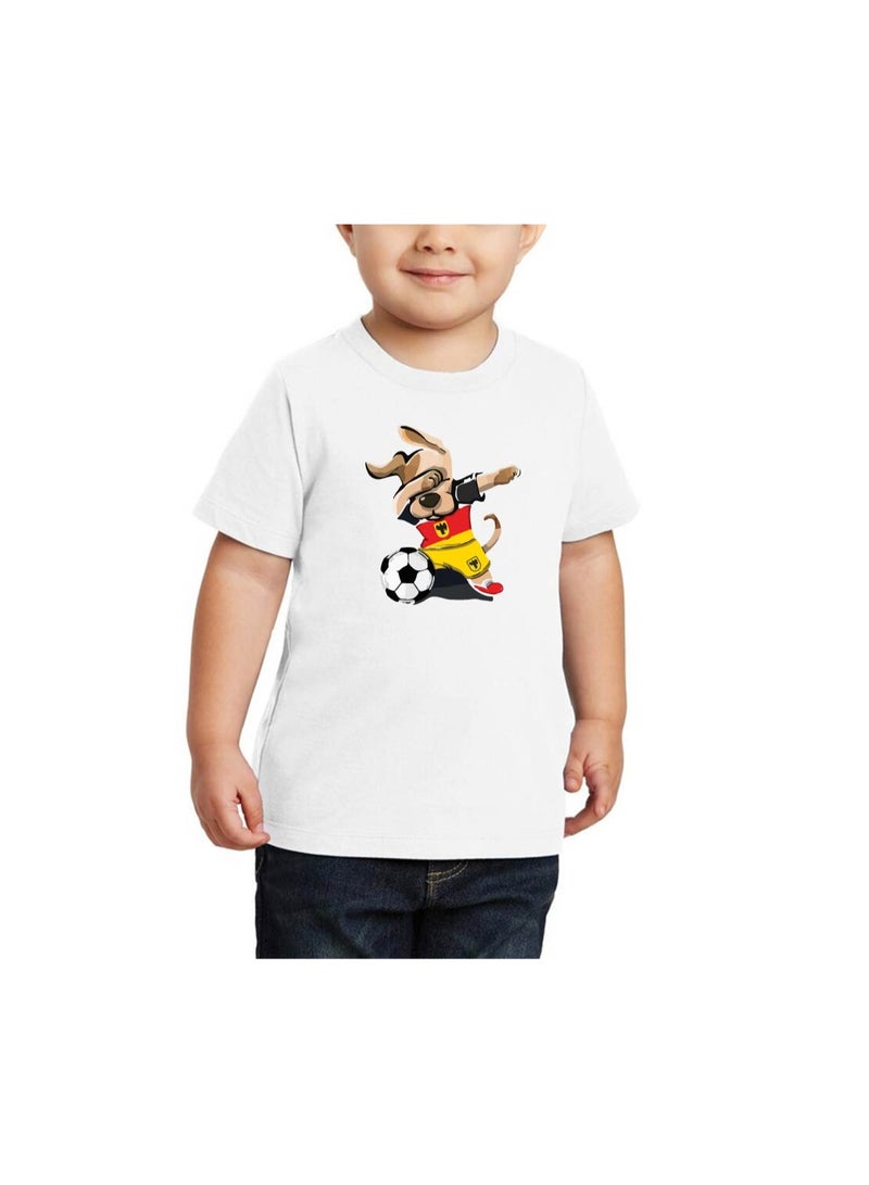 PRINTSHOP4ME Germany Unisex Kids T-Shirt - Short Sleeve Round Neck Cotton Tshirt for Boys and Girls - Soft and Comfortable - Gift for Young Football Fans - Image 2