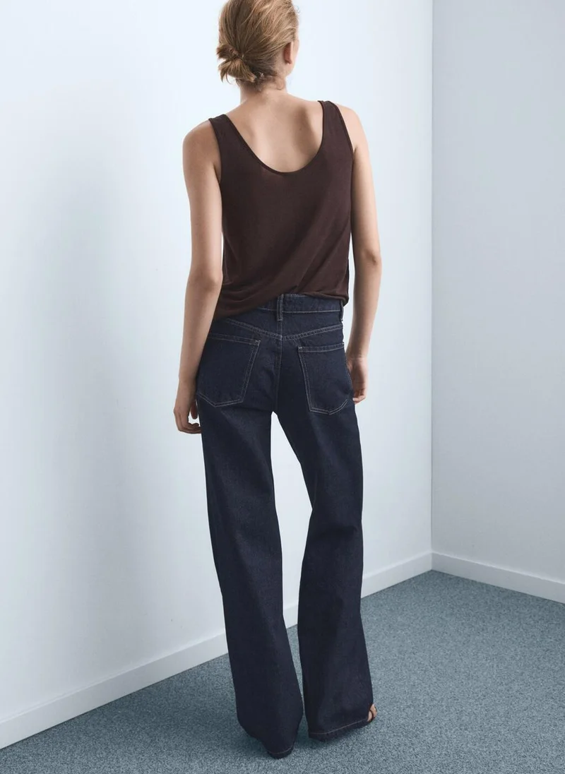 مانجو Danila wide leg high-rise jeans