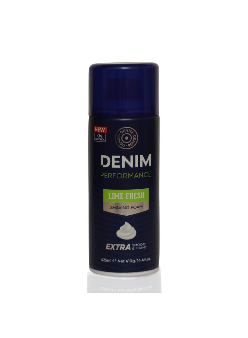 دينم No Alcohol Skin Sensitive Extra Foamy Skin Moisturising Lime Fresh Fragrance Shaving Foam Cream For Men - 425 Ml - Image 1