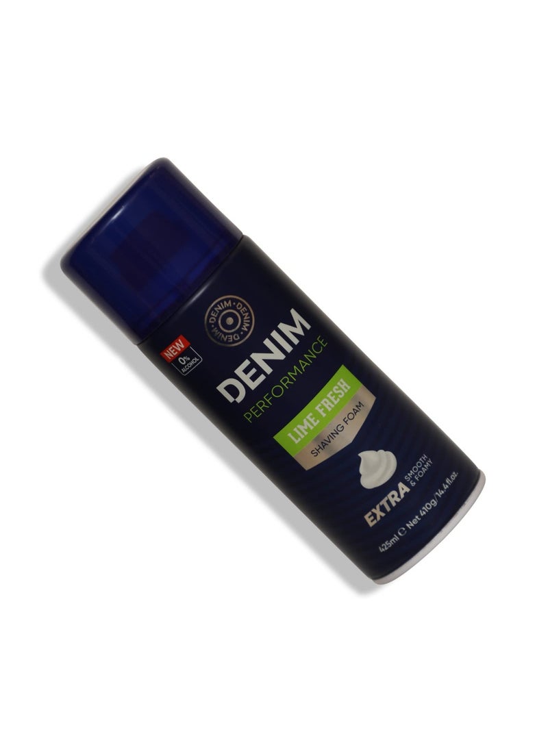دينم No Alcohol Skin Sensitive Extra Foamy Skin Moisturising Lime Fresh Fragrance Shaving Foam Cream For Men - 425 Ml - Image 2