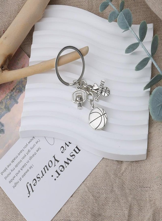 Sdopbinbin Basketball Keychain Gifts for Boys Girls Basketball Player Birthday Christmas Gift for Basketball Team Graduation Gift for Teens Adults Basketball Coach Gifts for Women Men Basketball Keychains - Image 2