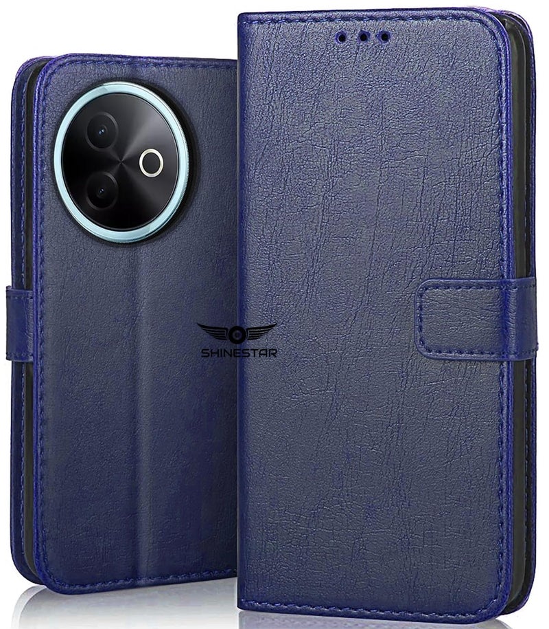 SHINESTAR Vivo Y39 5G Flip Back Cover | PU Leather Flip Cover Wallet Case with TPU Silicone Case Back Cover for Vivo Y39 5G - Ultimate Blue - Image 1