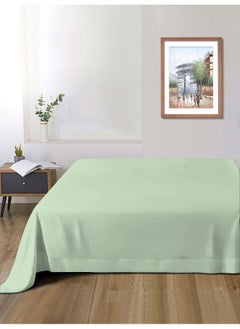 Rest Flat Bedsheet 240X260Cm Plush Mint Green Breathable Machine Washbale Bedsheet Extra Soft Easy Fit Highly Breathable Bedding & Linen Cover  - Image 1