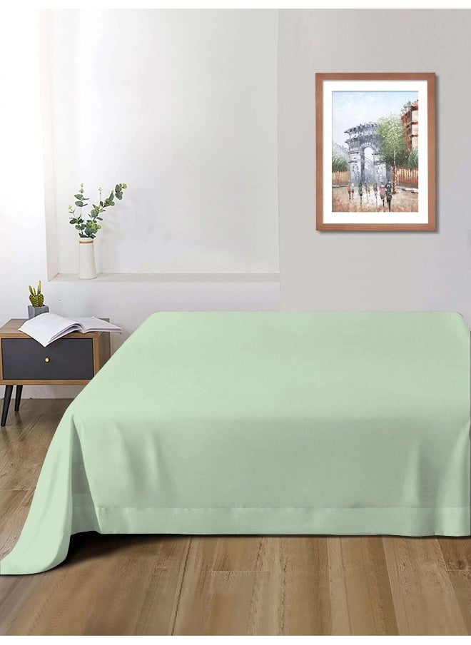 Rest - Flat Bedsheet 240X260Cm Plush Mint Green Breathable Machine Washbale Bedsheet Extra Soft Easy Fit Highly Breathable Bedding & Linen Cover - Image 1