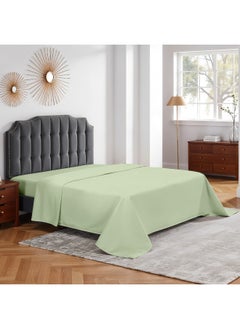 Rest Flat Bedsheet 240X260Cm Plush Mint Green Breathable Machine Washbale Bedsheet Extra Soft Easy Fit Highly Breathable Bedding & Linen Cover  - Image 2
