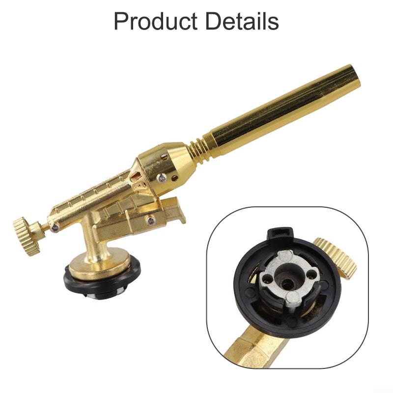 Adjustable High Temperature Butane Gas Torch Handheld Copper Blowtorch 17.2cm for BBQ Cooking Outdoor Camping - Image 4