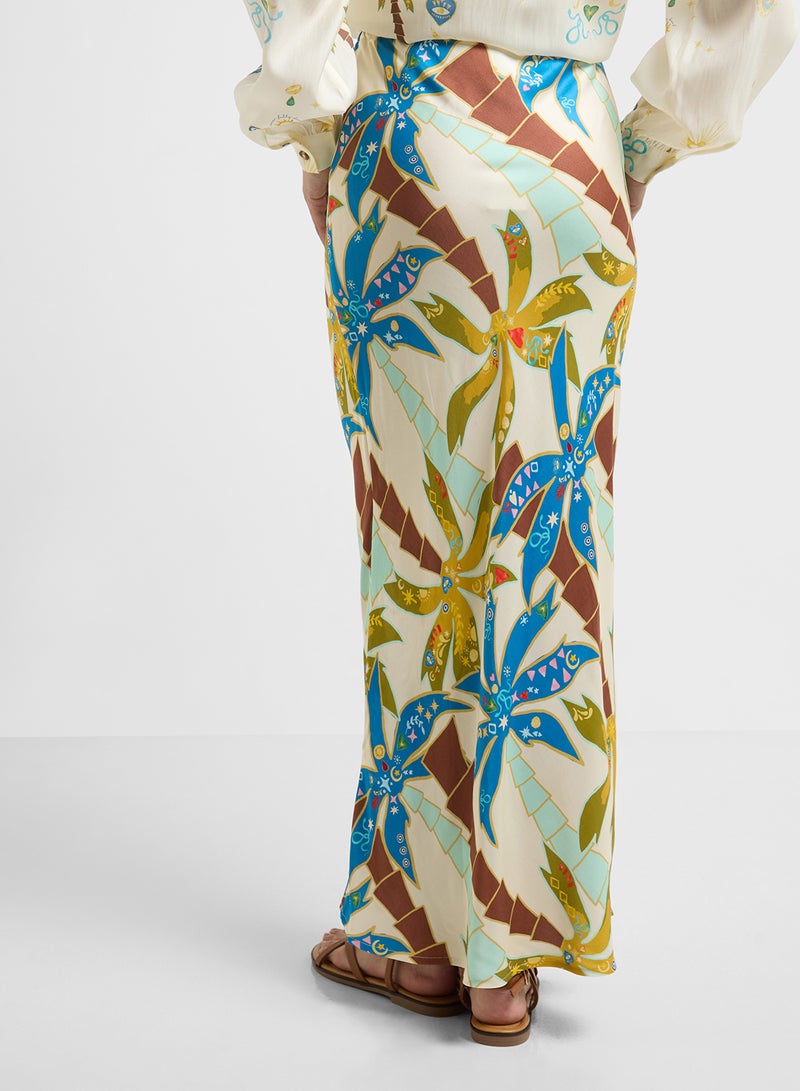 Never fully Dressed Palm Print High Waist Skirt  - Image 2