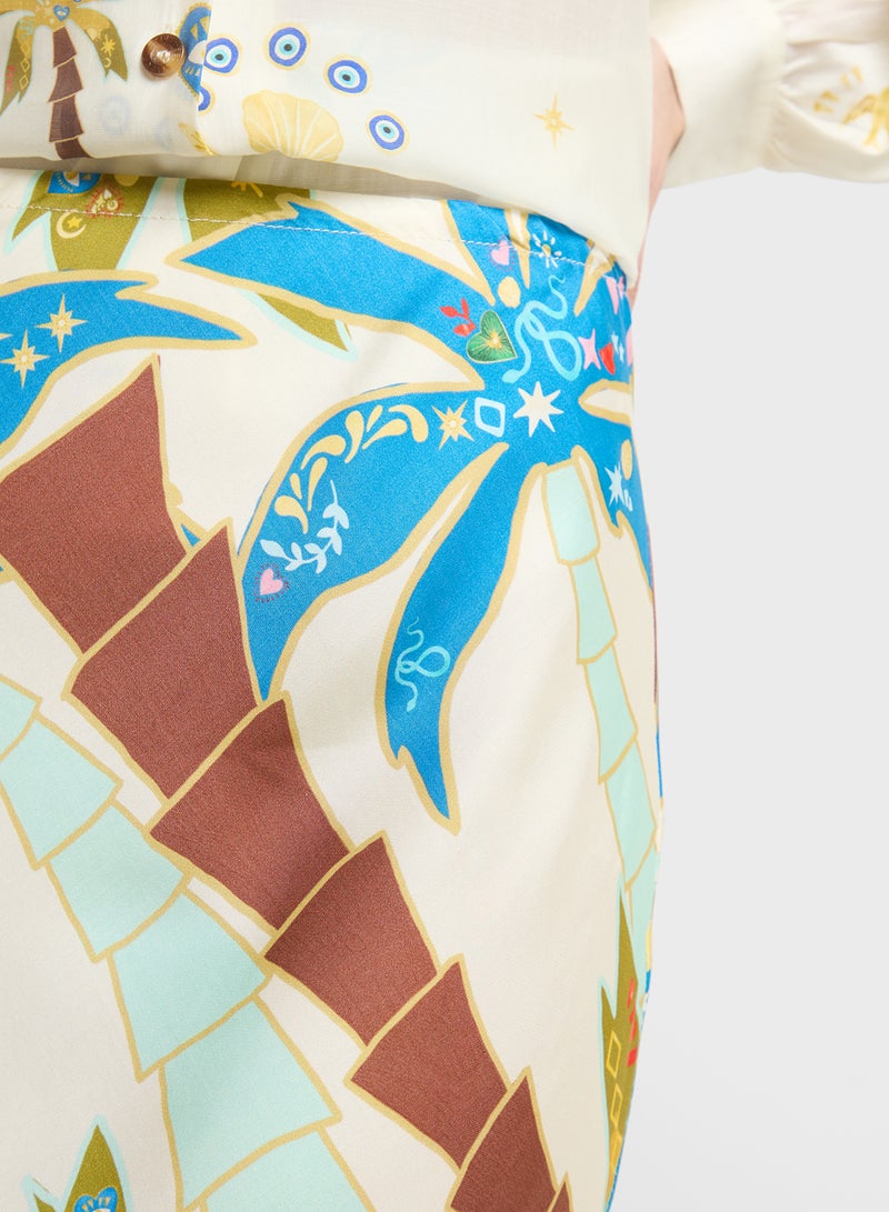 Never fully Dressed Palm Print High Waist Skirt  - Image 3