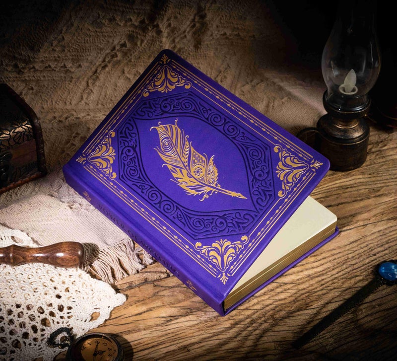 Cagie 320 Pages Thick Hardcover Journaling Notebooks Vintage Leather Journal For Women Men A5 College Ruled Journals For Writing With Gift Box  5.7 X 8.3 In  Purple - Image 3