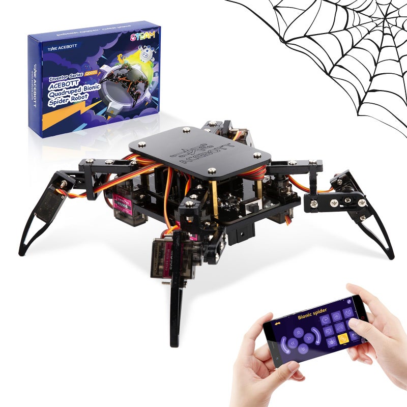 acebott STEM Toys Programmable Bionic Spider Robot Kit, Science Kit for Kids Age 8-12, Teens DIY Robotics Building Toy, Walking Crawling, App Remote Control, Boys Gift Girls Adults Birthday - Image 1
