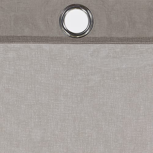 ECLIPSE Ines Printed Ombre Textured Light Filtering Grommet Window Curtains for Bedroom (2 Panels), 52 in x 63 in, Grey - Image 4