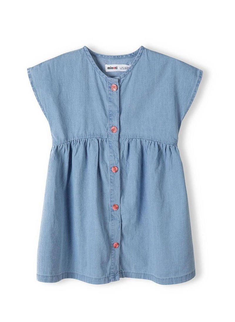 مينوتي فستان دنيم بناتي بأزرار أمامية - Image 2