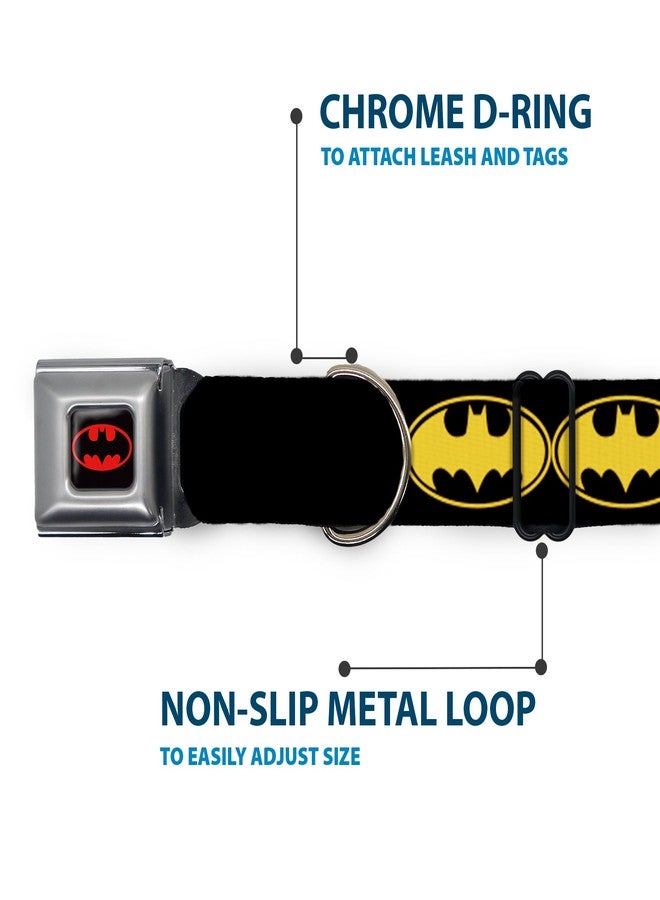 Buckle Down Buckle-Down Seatbelt Buckle Dog Collar - Bat Signal-3 Black/Yellow/Black - 1" Wide - Fits 11-17" Neck - Medium - Image 5