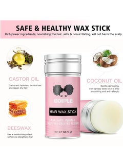 Goiple Wax Stick for Hair, Pomade Long-Lasting Wax, Smoothing & Slick Stick for Wigs, Styling Waxes for Fly Away & Edge Frizz Hair (2.7 oz)  - Image 3