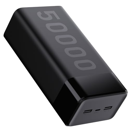 Ambrane 50000mAh Powerbank, 20W Fast Charging, Triple Output (2 USB & 1 Type C), PD, Quick Charge for iPhone, Android & Other Devices, Made in India + USB Type-C Input (Stylo Max 50k, Black) - Image 1