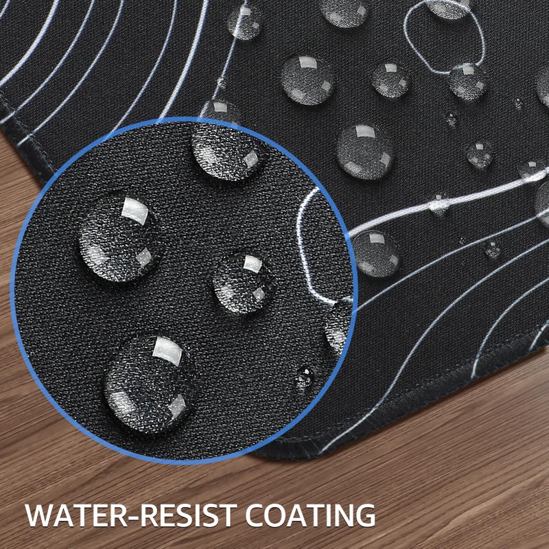 KTRIO Large Gaming Mouse Pad Desk Mat, Superior Micro-Weave Cloth, Non-Slip Rubber Base, Stitched Edges, Water-Resistant, for Gamer, Office & Home, 31.5 x 15.7 Inchï¼ŒBlack Topographic - Image 5