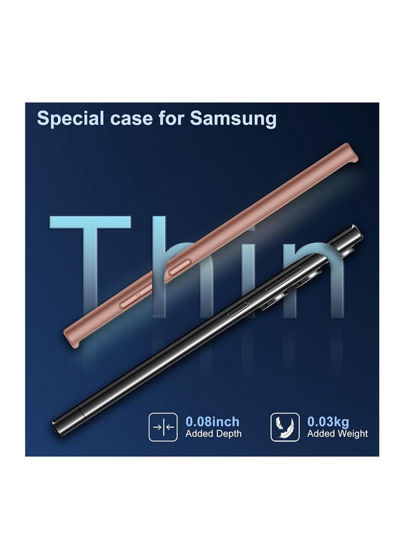 Wtech Samsung Galaxy S25 Ultra 5G 2025 Super Slim, Skinny Seam Like Hard Shell PC Magsafe, Rised Lips Corner Protection Case Cover (MCMPMN) - Rose Gold - Image 5