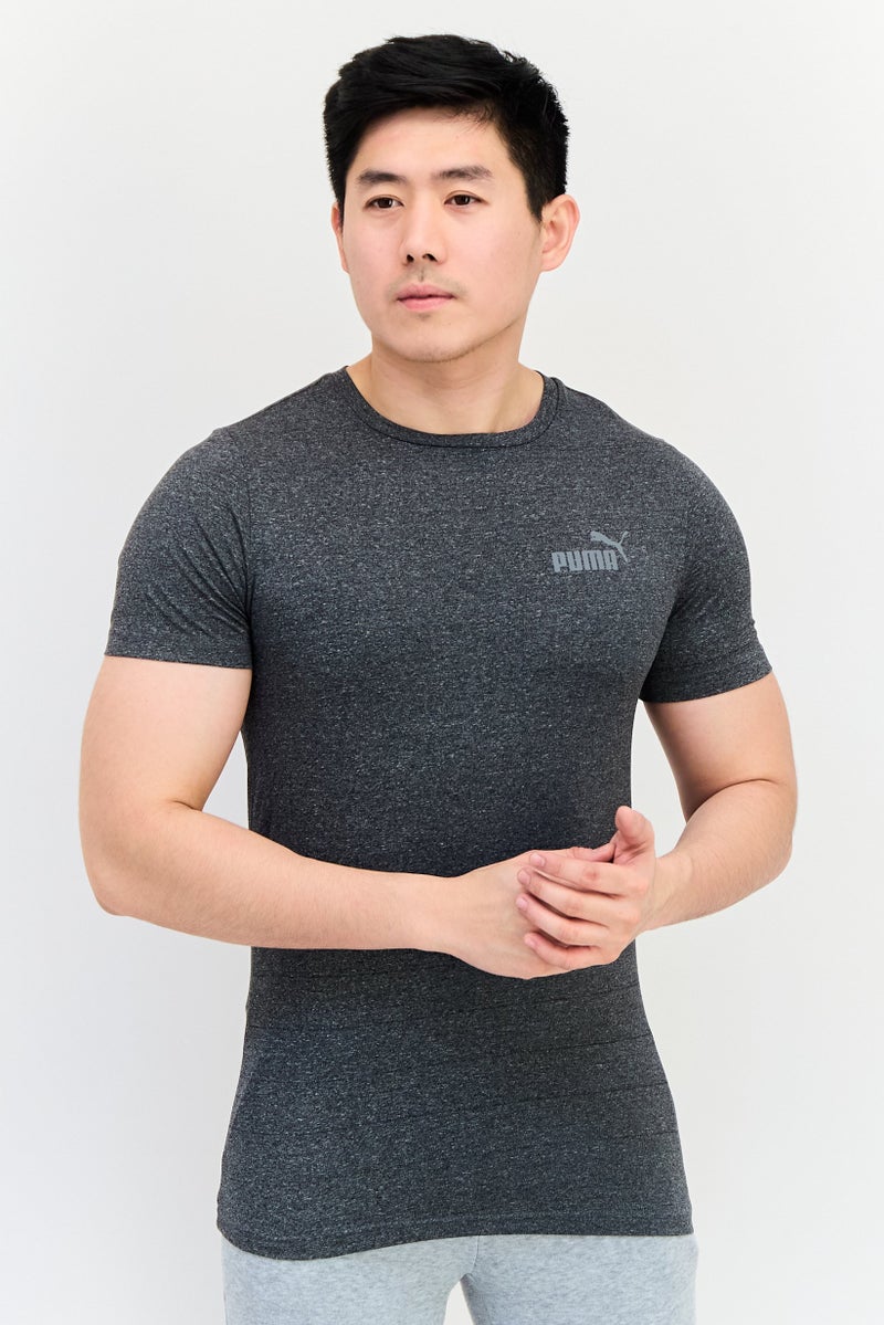PUMA تي شيرت تدريب قصير الأكمام للرجال بتصميم نحيف، رمادي - Image 1