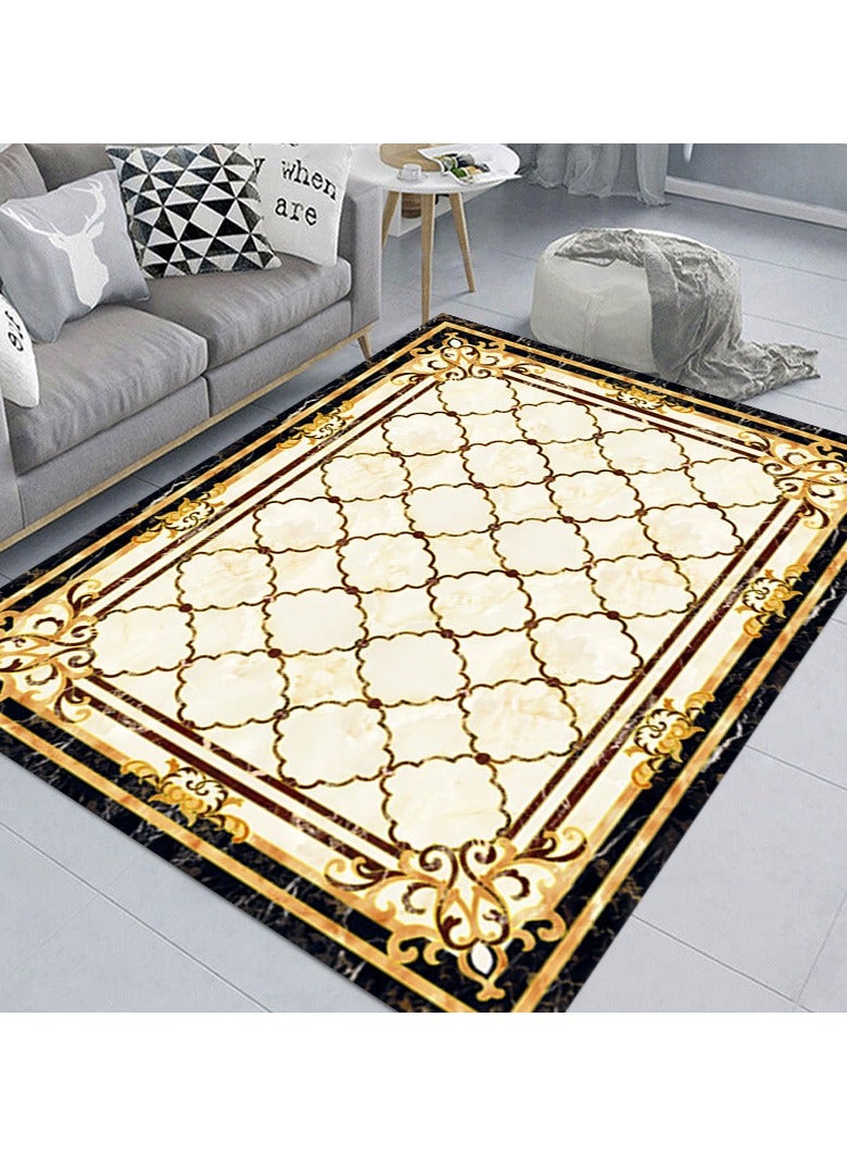 Loquat Squality Polyester Fiber Rectangular Geometric Abstract Carpet