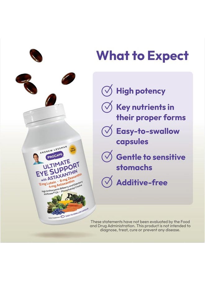 Andrew Lessman Ultimate Eye Support with Astaxanthin 180 Softgels - 12mg Lutein, 6mg Zeaxanthin, 4mg Astaxanthin, Bilberry. Key Nutrients to Support Eye Health, Promote Healthy Vision. No Additives  - Image 4