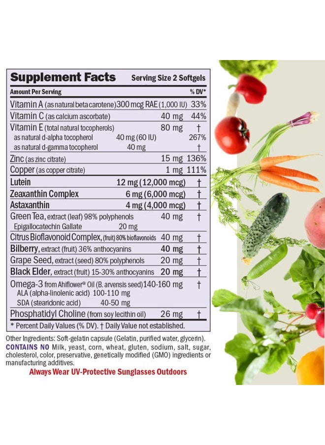 Andrew Lessman Ultimate Eye Support with Astaxanthin 180 Softgels - 12mg Lutein, 6mg Zeaxanthin, 4mg Astaxanthin, Bilberry. Key Nutrients to Support Eye Health, Promote Healthy Vision. No Additives  - Image 2