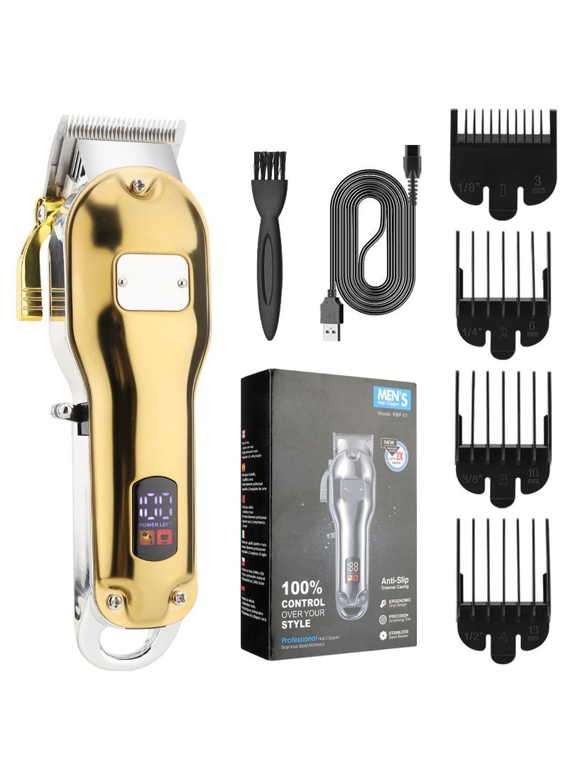 عام ماكينة الحلاقة الكهربائية الاحترافية المعدنية - شاشة LCD رقمية + قوة عالية، حلاقة منزلية وتصفيف الشعر، آلة متكاملة لجميع احتياجاتك! - Image 1