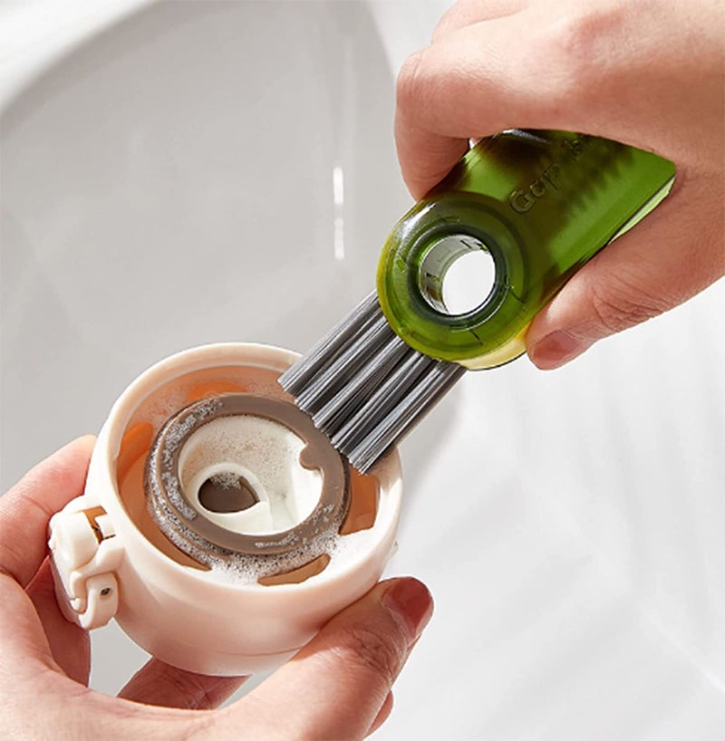 ARAINY 1pc 3 in 1 Bottle Cup Lid Brush Straw Cleaner Tools Multi-Functional Crevice Cleaning Brush Clean Brushes for Tiny Bottle Nursing Bottle Cups Cover - Image 2