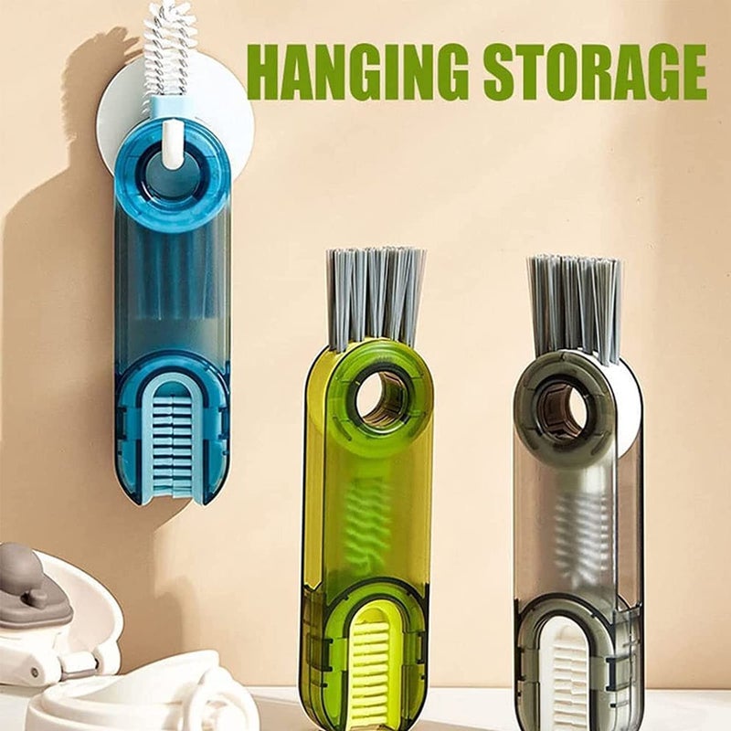 ARAINY 1pc 3 in 1 Bottle Cup Lid Brush Straw Cleaner Tools Multi-Functional Crevice Cleaning Brush Clean Brushes for Tiny Bottle Nursing Bottle Cups Cover - Image 4