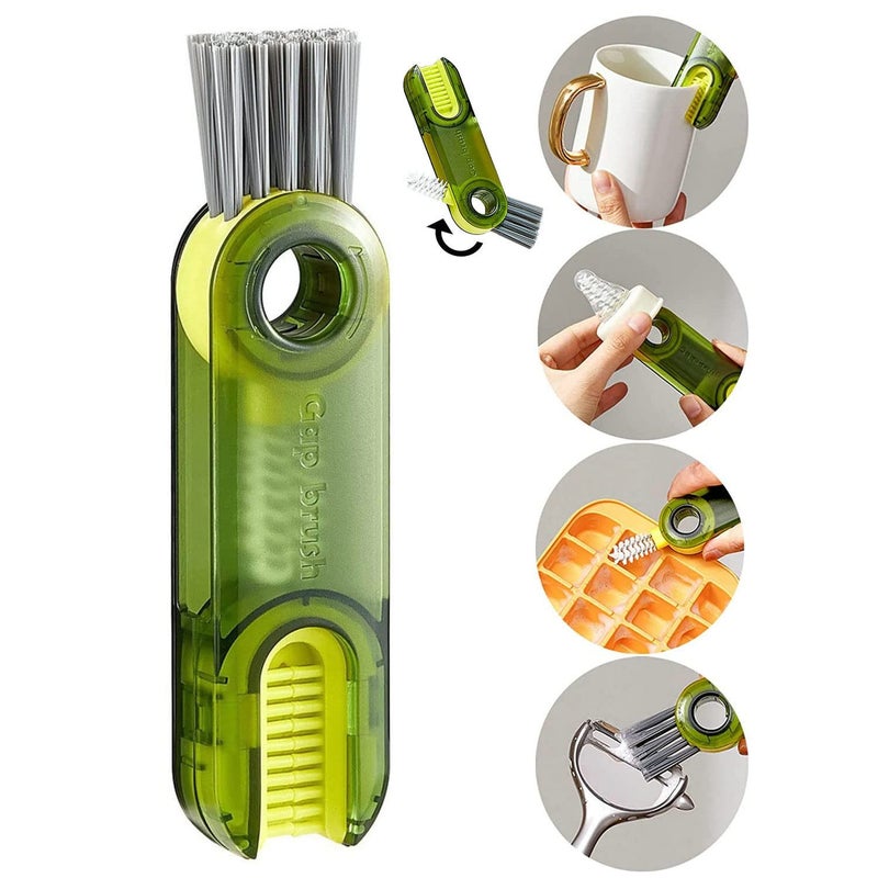 ARAINY 1pc 3 in 1 Bottle Cup Lid Brush Straw Cleaner Tools Multi-Functional Crevice Cleaning Brush Clean Brushes for Tiny Bottle Nursing Bottle Cups Cover - Image 1