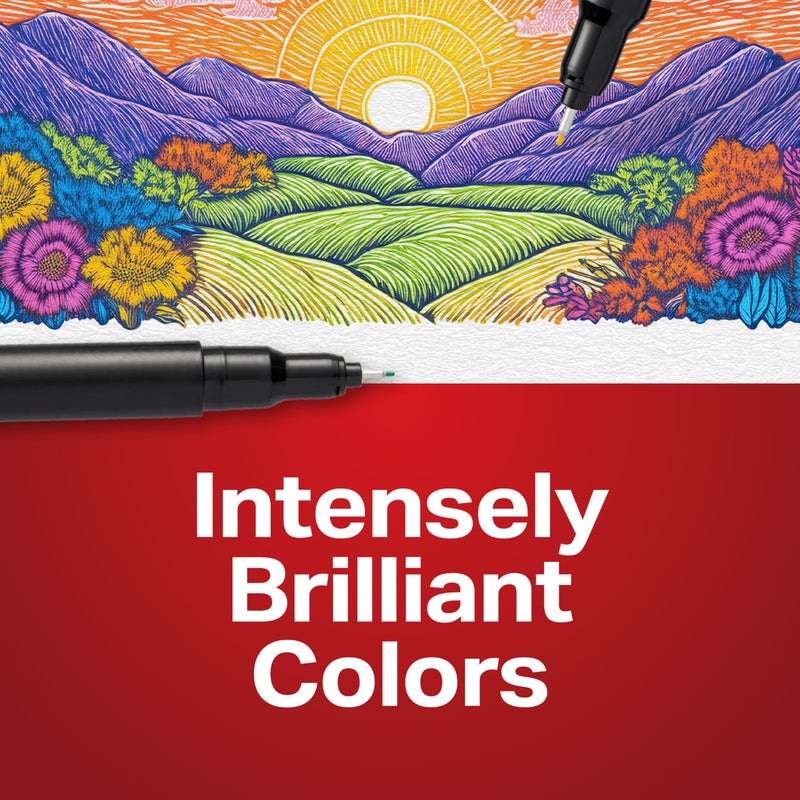 Sharpie Felt Tip Pens, Fine Point Pens (0.4mm), Felt Tip Markers, Assorted Colors, 12 Count - Journaling, Art, Drawing, Markers - Image 4