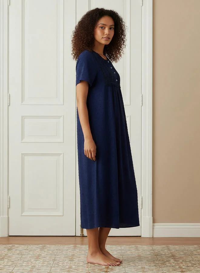 سبلاش فيڤ Night Dress Short Sleeves with Lace Detail