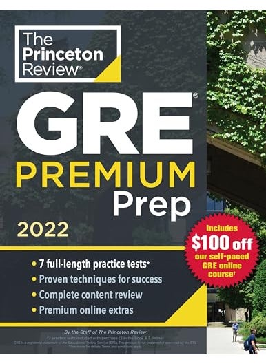 Princeton Review Gre Premium Prep 2022 7 Practice Tests Review And Techniques Online Tools 