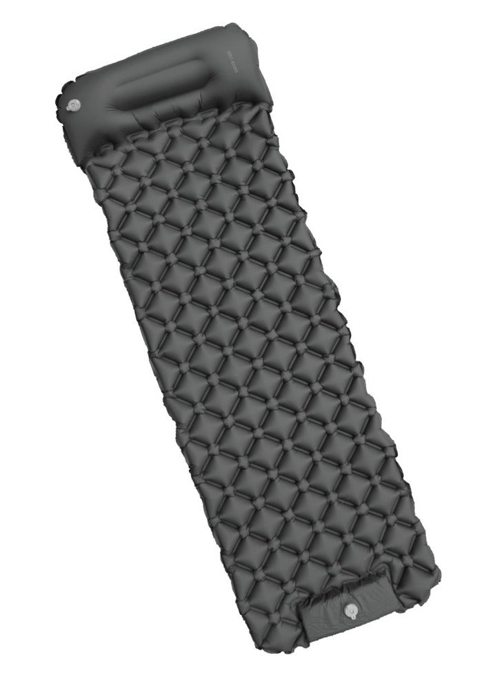 GREEN LION GMT-180 Inflatable Air Mattress with Built-in Foot Pump and Built-in Pillow / Portable Camping Bed / Quick Inflation and Deflation / Ergonomic Design/ Travel / Road Trip - Black - Image 1