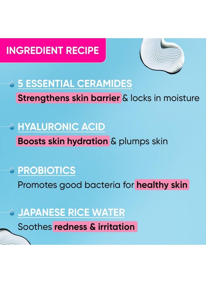 Dot & Key Dot & Key Ceramides Moisturizer with Hyaluronic for Intense Moisturizing and Skin Strengthening | With Probiotic & Rice Water I Barrier Repair Cream | For Dry Skin, Normal Skin & Sensitive Skin | 175g  - Image 4