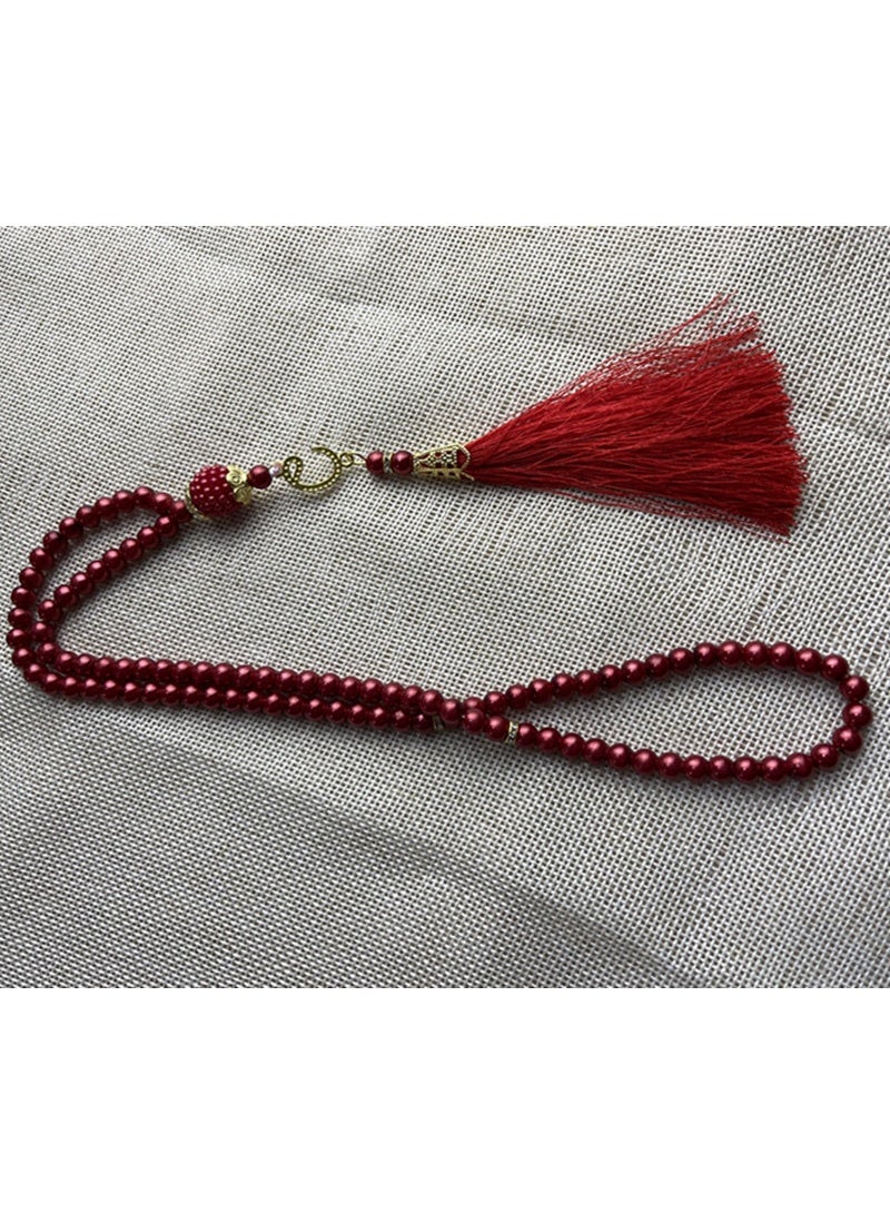 NIBEMINENT 99 Muslim Prayer Beads Red/6mm 