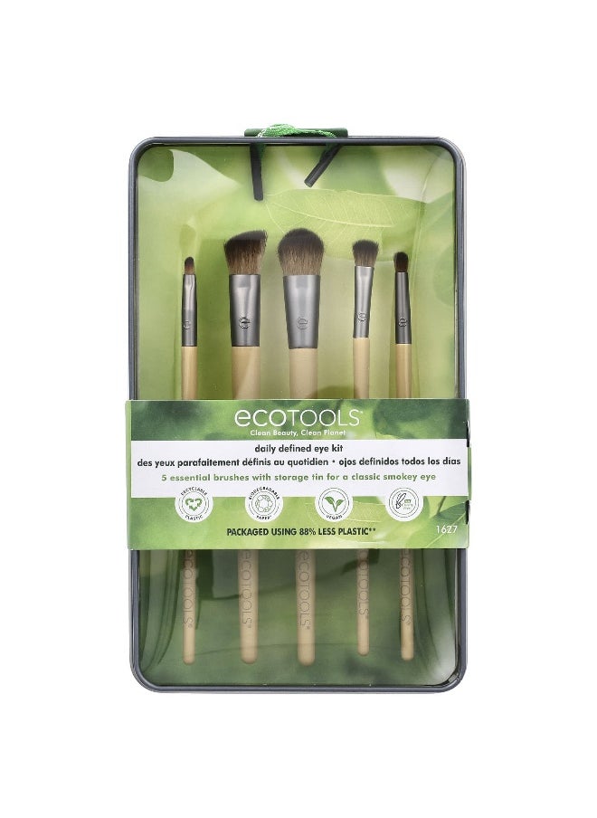 Eco Tools EcoTools, Daily Defined Eye Kit, 5 Piece Set & Storage Tin  - Image 2