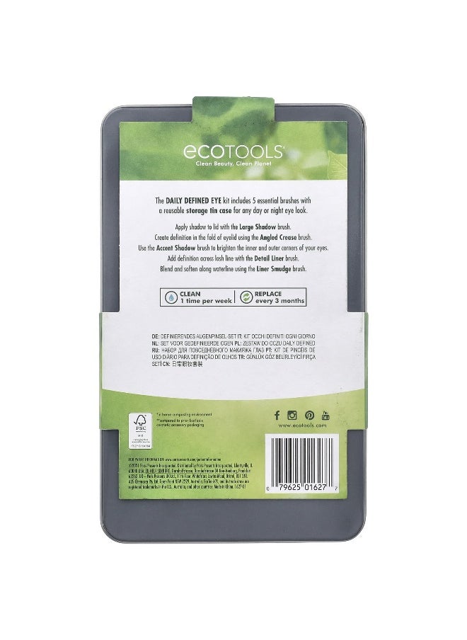 Eco Tools EcoTools, Daily Defined Eye Kit, 5 Piece Set & Storage Tin  - Image 3