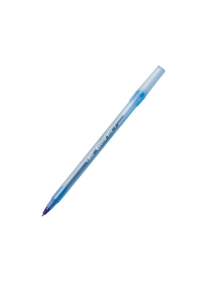 Bic Round Stic Xtra Precision Ball Pen, Fine Point (0.8 mm), Blue, 12-Count - Image 2