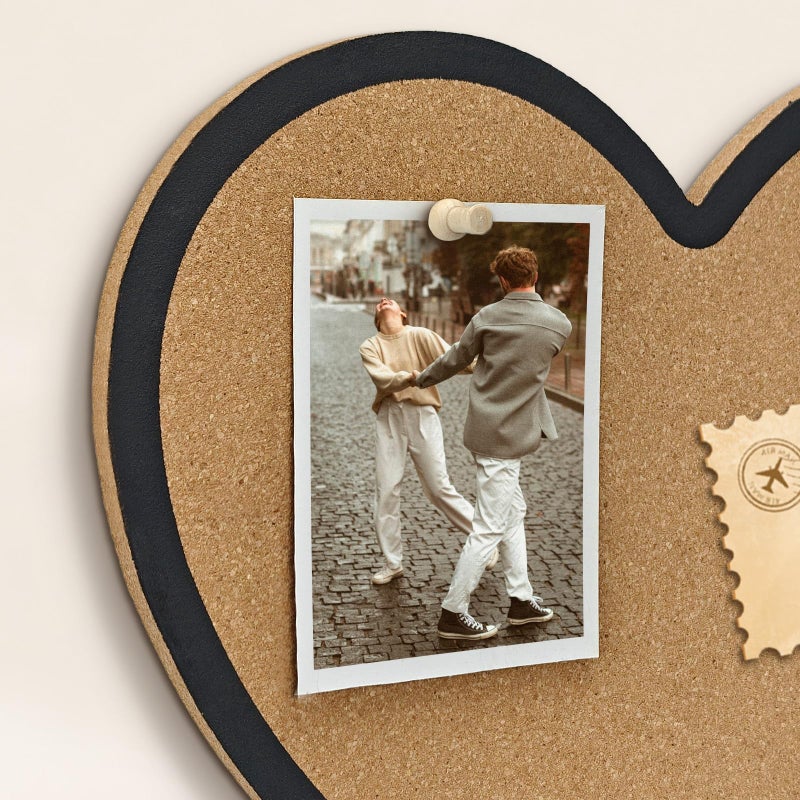 YCCYYCCY Heart-Shaped Cork Board, 0.3 inch / 8mm Thick Pin Board for Walls, Approx. 10 x 12 inch / 26 x 30 cm Bulletin Board for Office, Home, School, Valentine's Decor(1pc) - Image 2